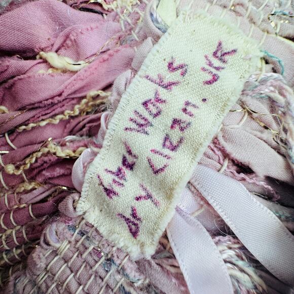 Fiber Works Handmade Boho Textured Ribbon Yarn Knit Cropped Shrug Women's O/S - Picture 6 of 7